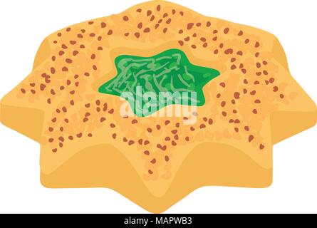 Flower biscuit icon, isometric style Stock Vector