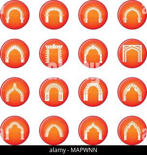Arch types icons set red vector Stock Vector Image & Art - Alamy
