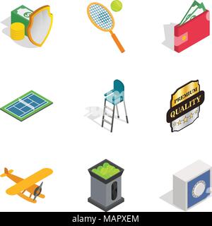 Deserve icons set, isometric style Stock Vector