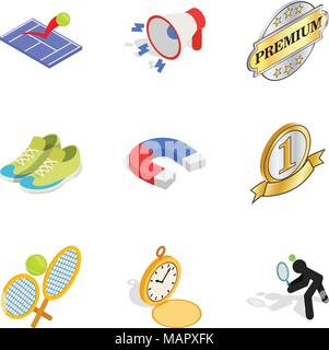 Merit icons set, isometric style Stock Vector