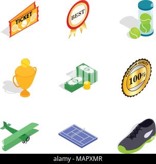 Headway icons set, isometric style Stock Vector