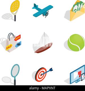 Progress icons set, isometric style Stock Vector