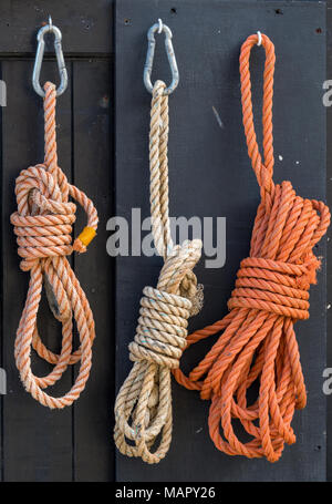 Tangled Marine Ropes Tangled marine colourful ropes Stock Photo - Alamy
