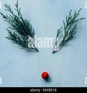 Creative layout made of Christmas decorations. Flat lay. Nature concept Stock Photo