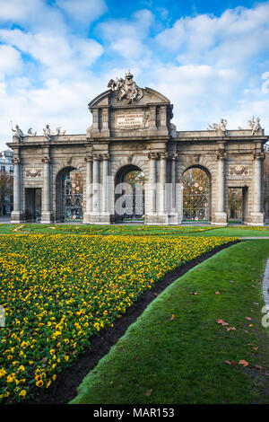 Puerta De Alcala gate in Madrid, Spain, Europe Stock Photo