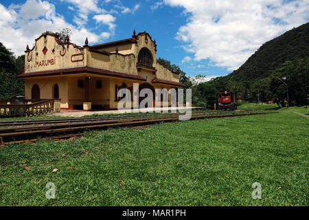 The station in the jungle at Marumbi, a mountain in Parana State, south Brazil, South America Stock Photo