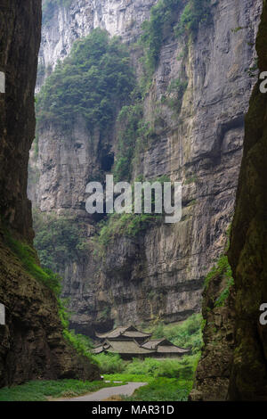 Three Natural Bridges of the Wulong Karst geological park, UNESCO World Heritage Site in Wulong county, Chongqing, China, Asia Stock Photo