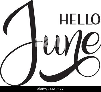 Hello June lettering. Elements for invitations, posters, greeting cards. Seasons Greetings Stock Vector