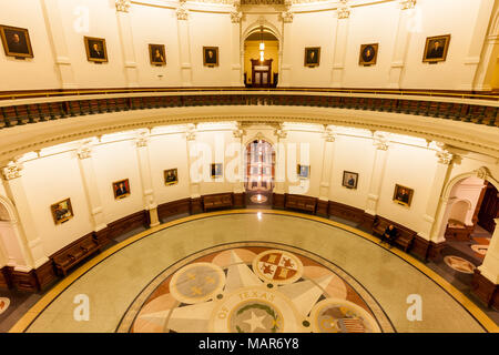 AUSTIN, TEXAS - MARCH 28, 2018 - View of the interior of the Texas State Capitol located in downtown Austin Stock Photo