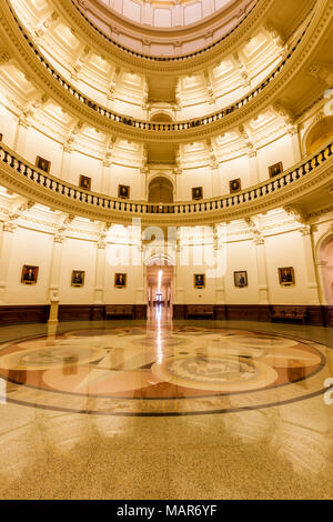 AUSTIN, TEXAS - MARCH 28, 2018 - View of the interior of the Texas State Capitol located in downtown Austin Stock Photo