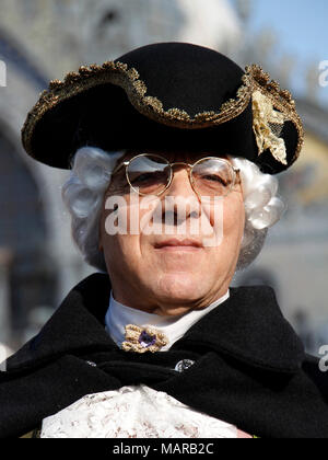 Portrait of a man for Venice Carnival, Italy Stock Photo