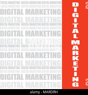 digital marketing word, vector background Stock Vector