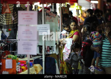Bangalore, India - October 16, 2016: Unknown people busy in shopping apparels this evening at MG Road, Bangalore. Stock Photo