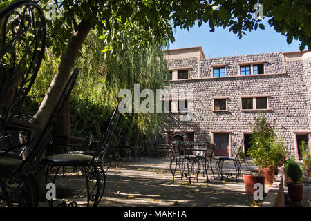 Old mountain hotel in Imlil, High Atlas, Morocco Stock Photo