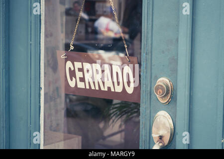 Close-up of an Open Sign in Spanish. `Abierto` Stock Photo - Image of  language, door: 120790092