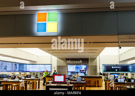 Indianapolis - Circa April 2018: Microsoft Retail Technology Store. Microsoft develops and manufactures Windows and Surface software I Stock Photo