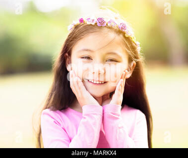 portrait of beautiful smiling little girl Stock Photo