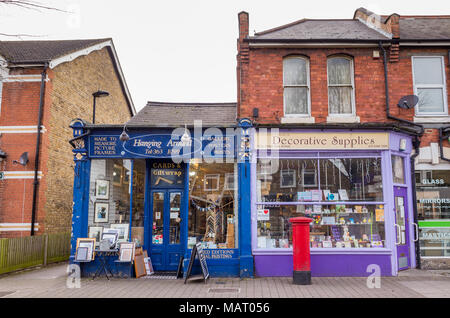 Small independent local shops, Enfield, London, UK Stock Photo