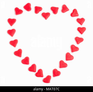 heart made of candy  hearts isolated on white background Stock Photo
