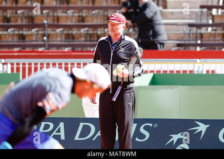 Valencia, Spain. 4th April, 2018. Germany's Head of men's tennis, Boris Becker, during the Davis Cup Quarterfinal match between Spain and Germany at the Plaza de Torros. Credit: Frank Molter/Alamy Live News Stock Photo