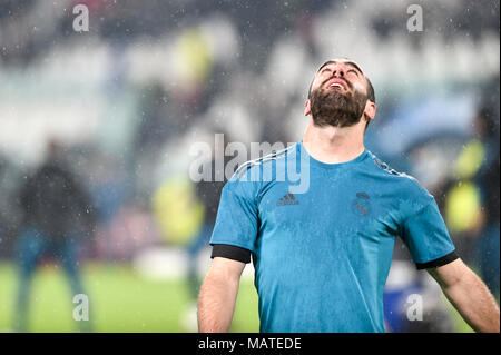 Turin, Italy. 3rd Apr, 2018. during the UEFA Champions League quarter-finals 1st leg football match between Juventus FC and Real Madrid CF at Allianz Stadium on 03 April, 2018 in Turin, Italy. Credit: Antonio Polia/Alamy Live News Stock Photo