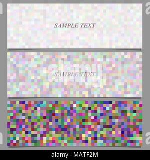 Colorful square mosaic banner background set Stock Vector