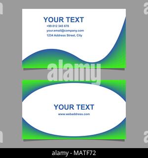 Colored abstract wave design business card set Stock Vector