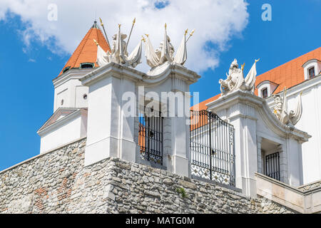 Entrance gate to Bratislava castle Stock Photo