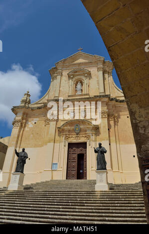 Cathedral of the Assumption in the Cittadella of Victoria in Gozo, Malta Stock Photo