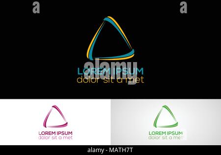 abstract triangle logo design Stock Vector