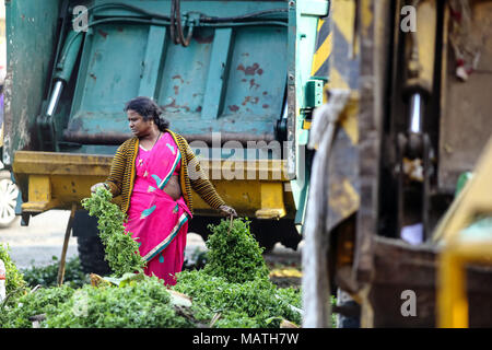 Bangalore India October 23 2016 Unknown Indian woman selling