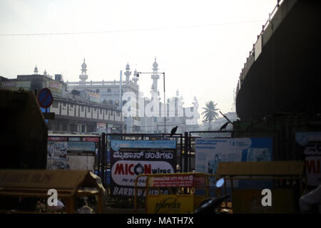 Bangalore, India - October 23, 2016: A view of old jumma masjid in the morning hours at KR market area in Bangalore. Stock Photo