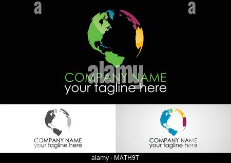 colored globe logo design Stock Vector