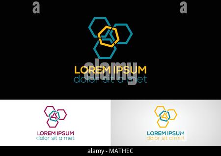 hexagonal logo design Stock Vector