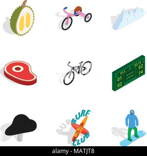 Superior icons set, isometric style Stock Vector