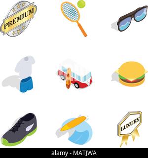 Exceptional icons set, isometric style Stock Vector