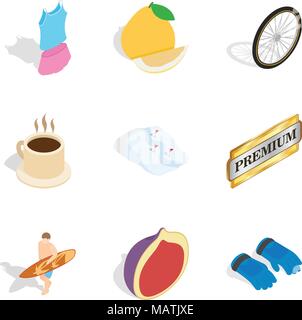 Exceptional award icons set, isometric style Stock Vector