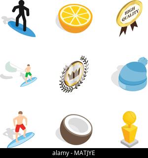 Prize place icons set, isometric style Stock Vector