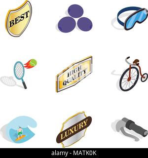 Bounty icons set, isometric style Stock Vector