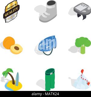 Subsidy icons set, isometric style Stock Vector