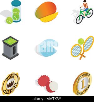 Subsidization icons set, isometric style Stock Vector