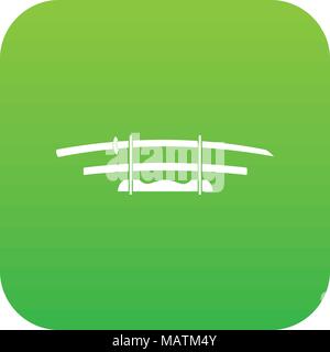 Katana, Japanese sword icon digital green Stock Vector