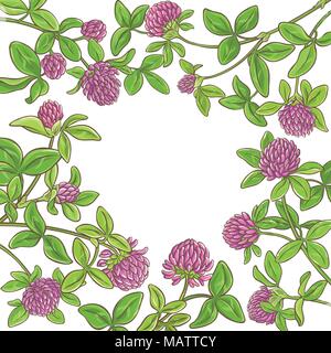 clover branch vector frame on white background Stock Vector