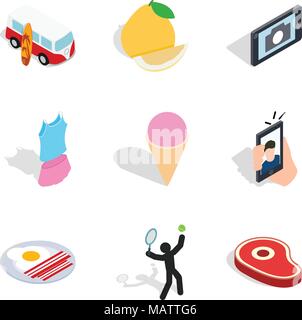 Great time icons set, isometric style Stock Vector