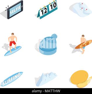 Remarkable time icons set, isometric style Stock Vector
