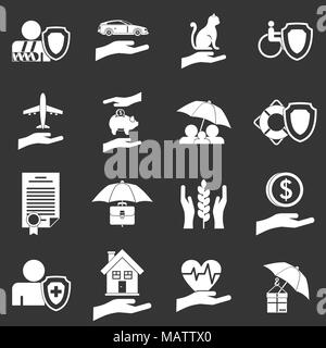 Insurance icons set grey vector Stock Vector Image & Art - Alamy