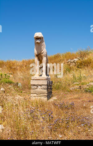 Terrace of the Lions, the famous symbol of Archaeological Site of Delos ...