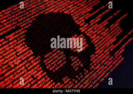 computer code and system attacks. Conceptual online security background Stock Photo