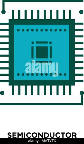 semiconductor icon isolated on white background for your web, mobile and app design Stock Vector
