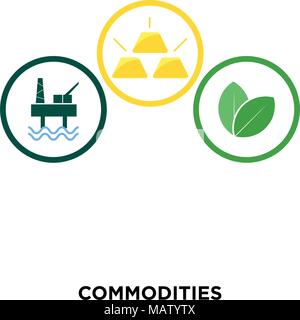 commodities icon isolated on white background for your web, mobile and app design Stock Vector